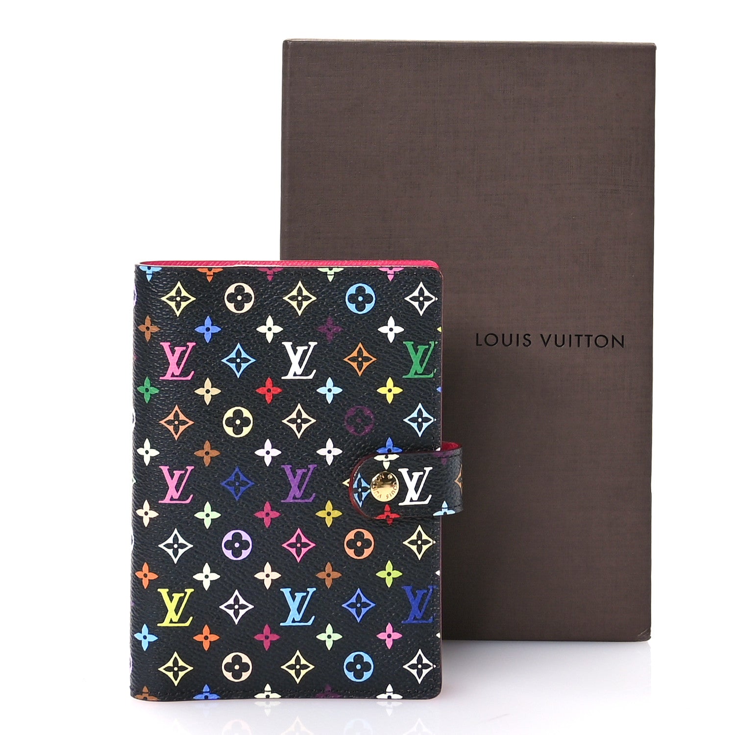 Louis Vuitton Monogram Multicolor Small Ring Agenda Cover Black Grenade 9 of 9
