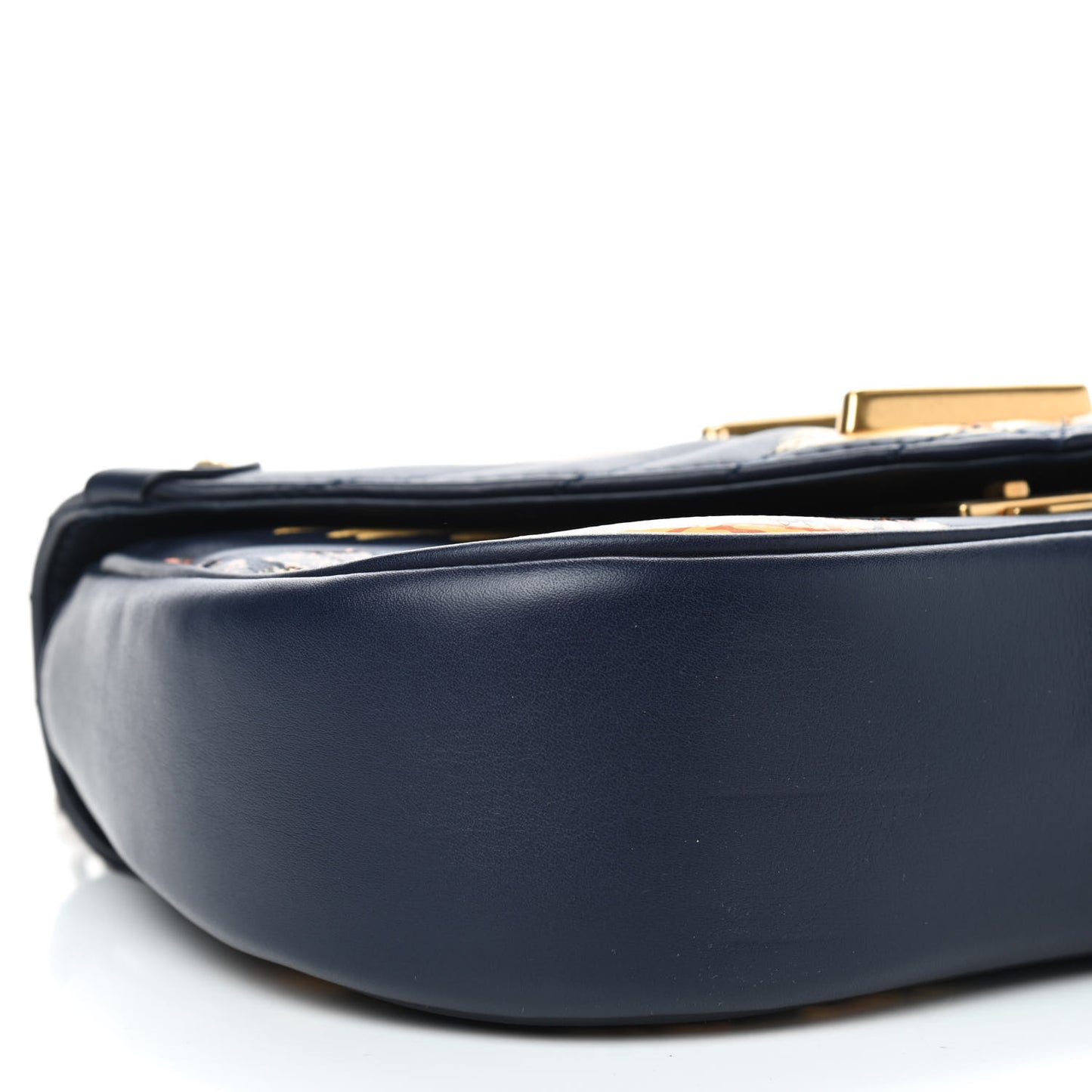 Calfskin Leopard Print New Wave Chain MM Navy