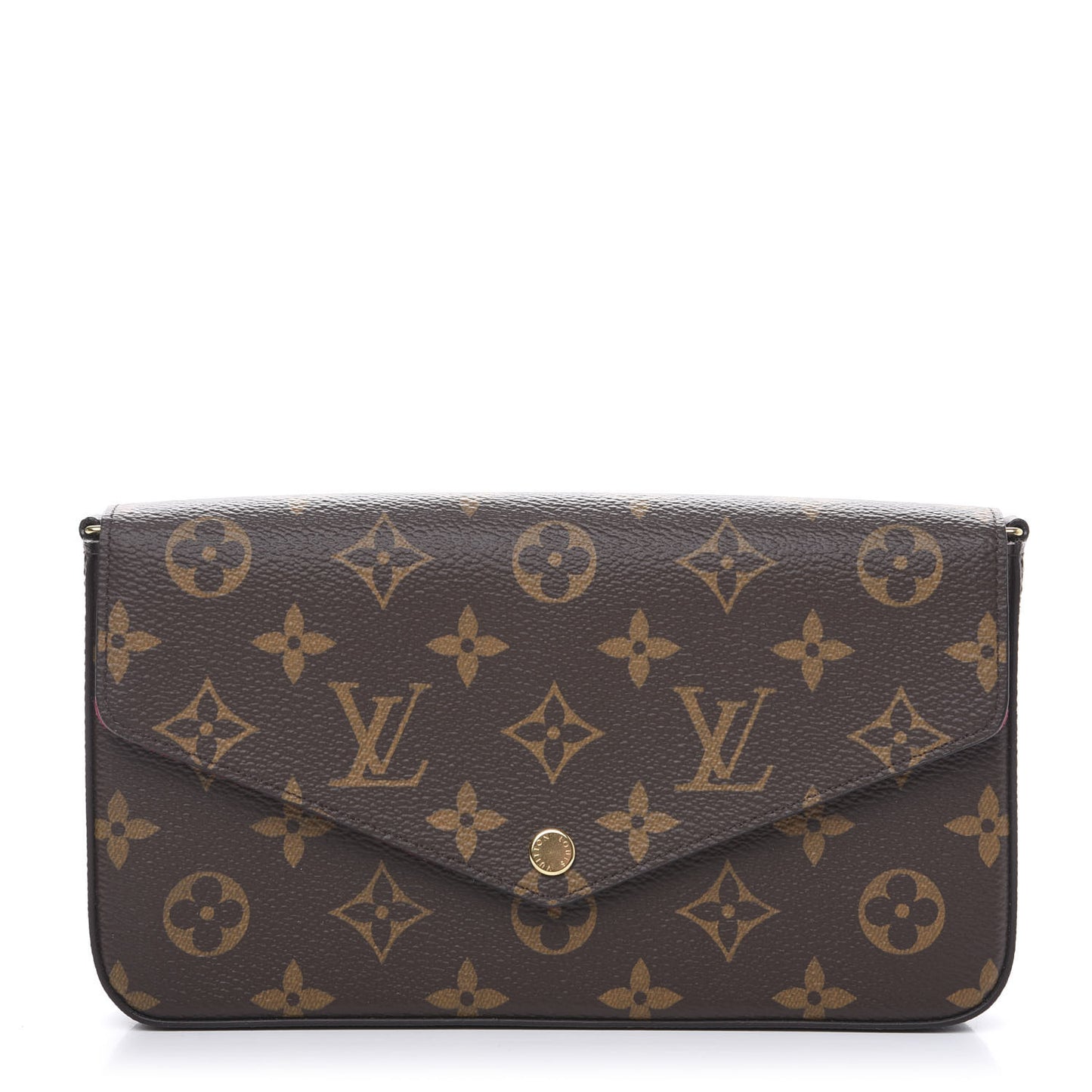 Monogram Pochette Felicie Chain Wallet Fuchsia