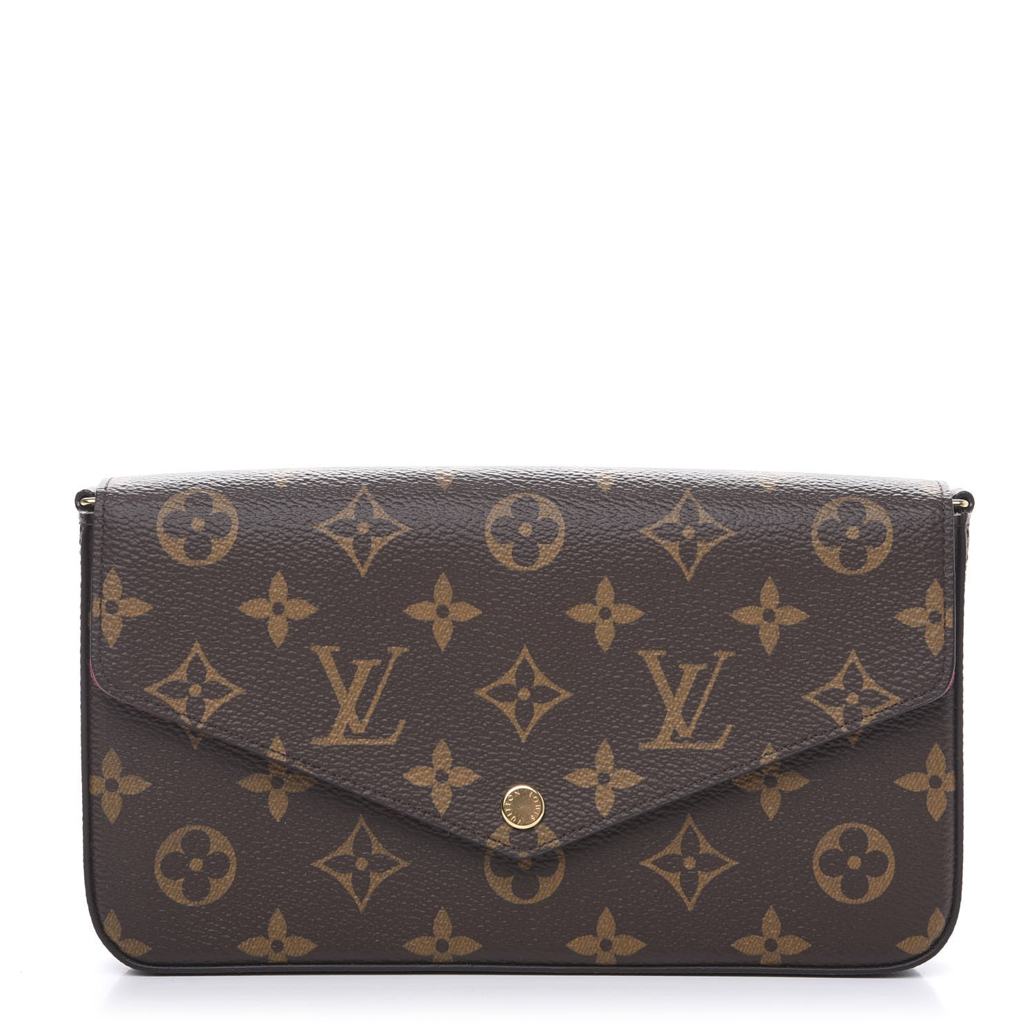 Louis Vuitton Monogram Pochette Felicie Chain Wallet Fuchsia 1 of 8