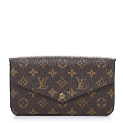 Louis Vuitton Monogram Pochette Felicie Chain Wallet Fuchsia 1 of 8