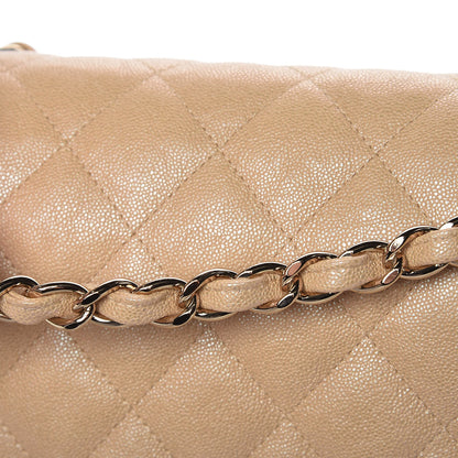 Chanel Iridescent Caviar Quilted Jumbo Double Flap Beige 24 of 26