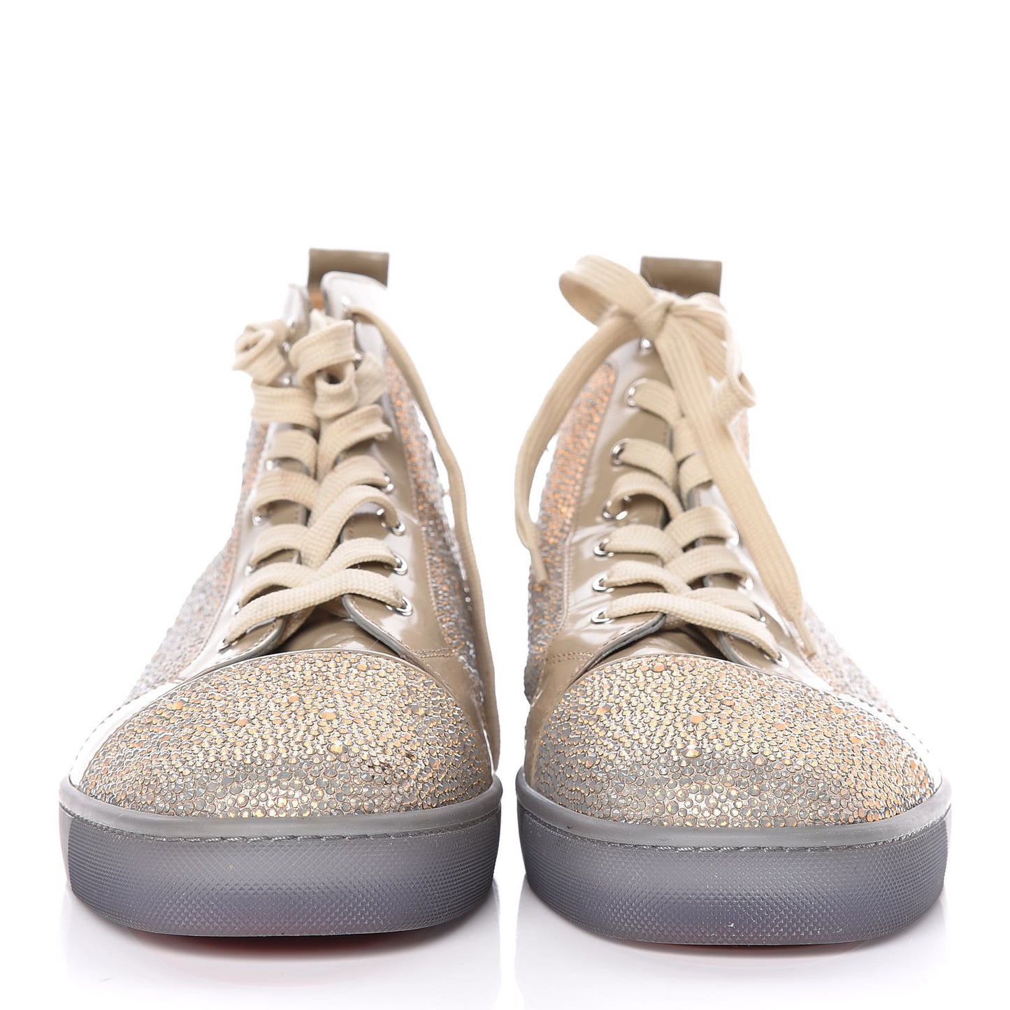 Patent Strass Mens Louis Flat Sneakers 46.5 Taupe