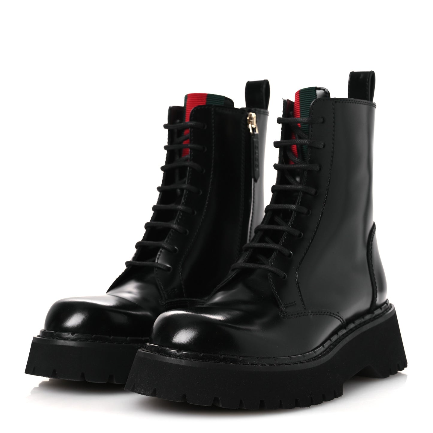 Spice Lux Nappa Web Combat Boots 36 Black