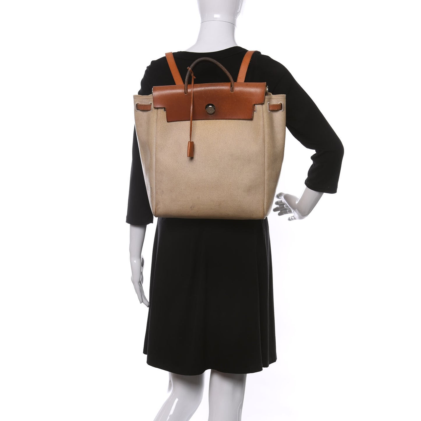 Toile Vache Calfskin Herbag 30 PM Backpack Natural