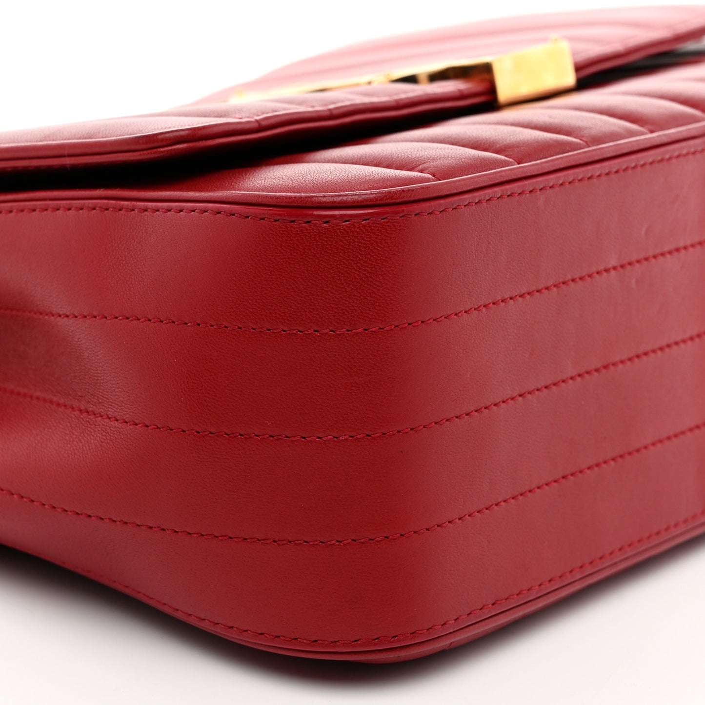 Lambskin Matelasse Monogram Large Vicky Chain Bag Rouge Eros