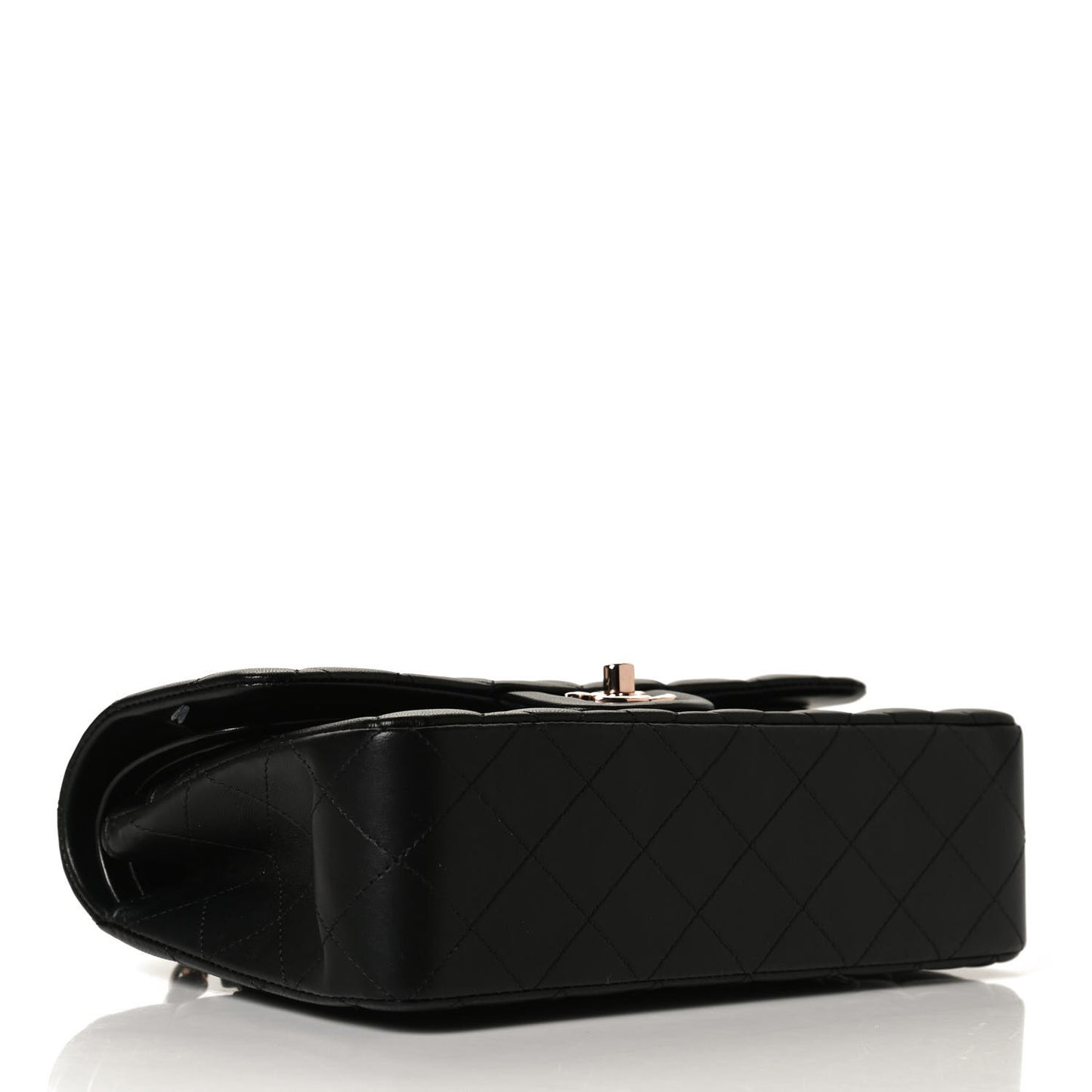 Lambskin Quilted Small Double Flap Black
