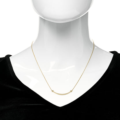 Tiffany 18K Yellow Gold Small T Smile Pendant Necklace 2 of 5