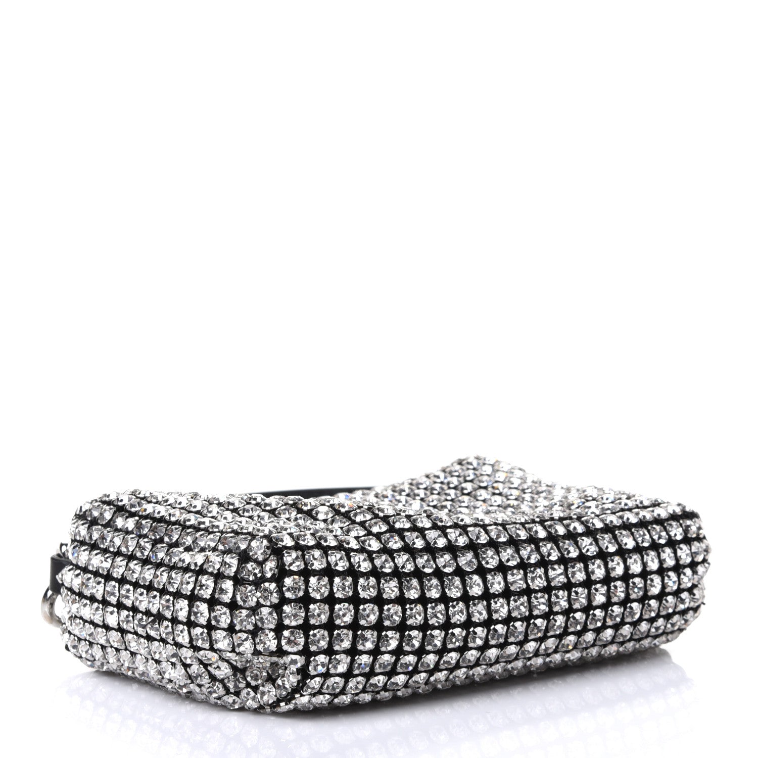 Alexander Wang Mesh Crystal Rhinestone Mini Heiress Pouch Black Silver 3 of 4