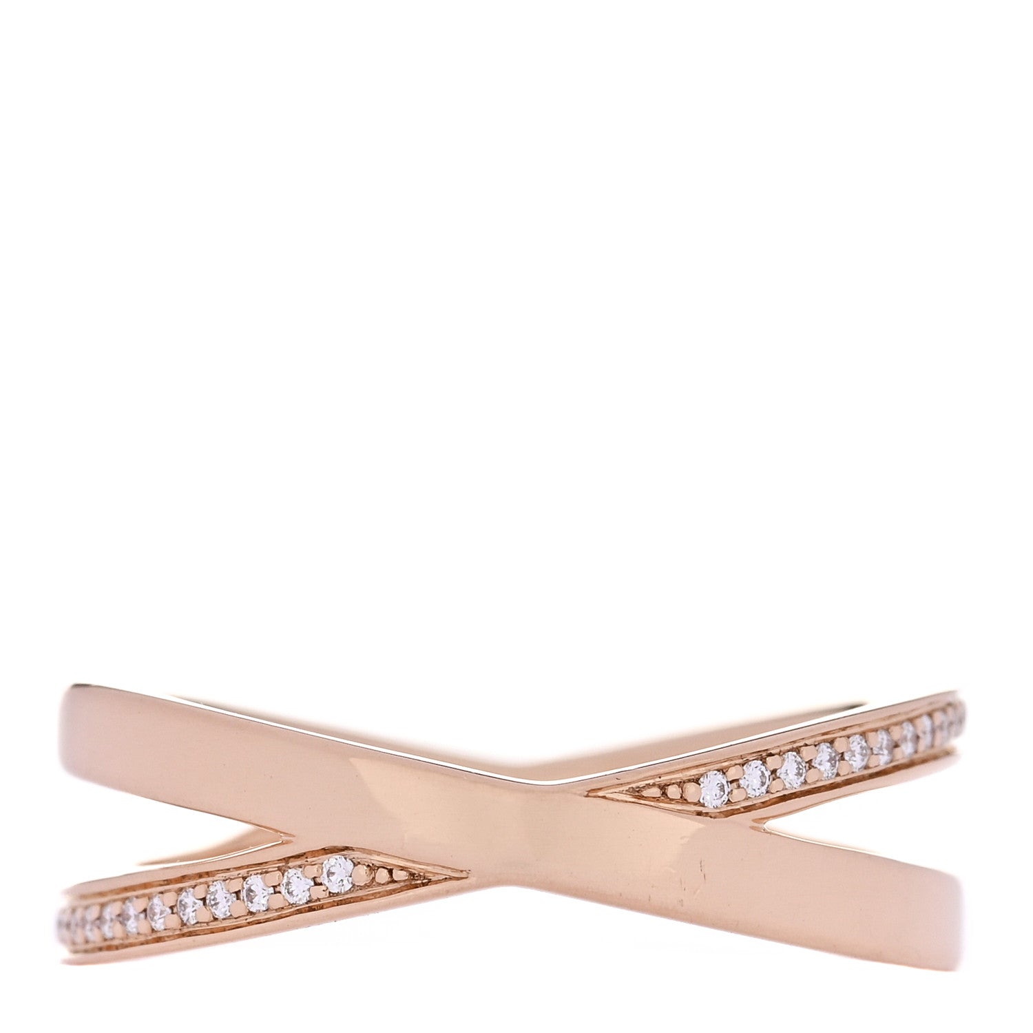 Tiffany 18K Rose Gold Diamond Atlas X Narrow Ring 53 6.25 1 of 4