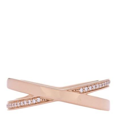 Tiffany 18K Rose Gold Diamond Atlas X Narrow Ring 53 6.25 1 of 4