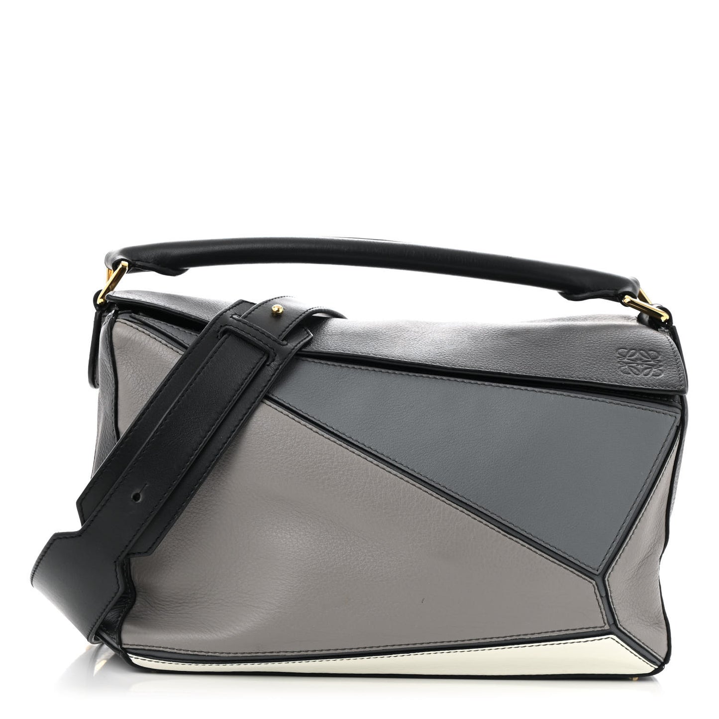 Calfskin Medium Puzzle Bag Grey Multito