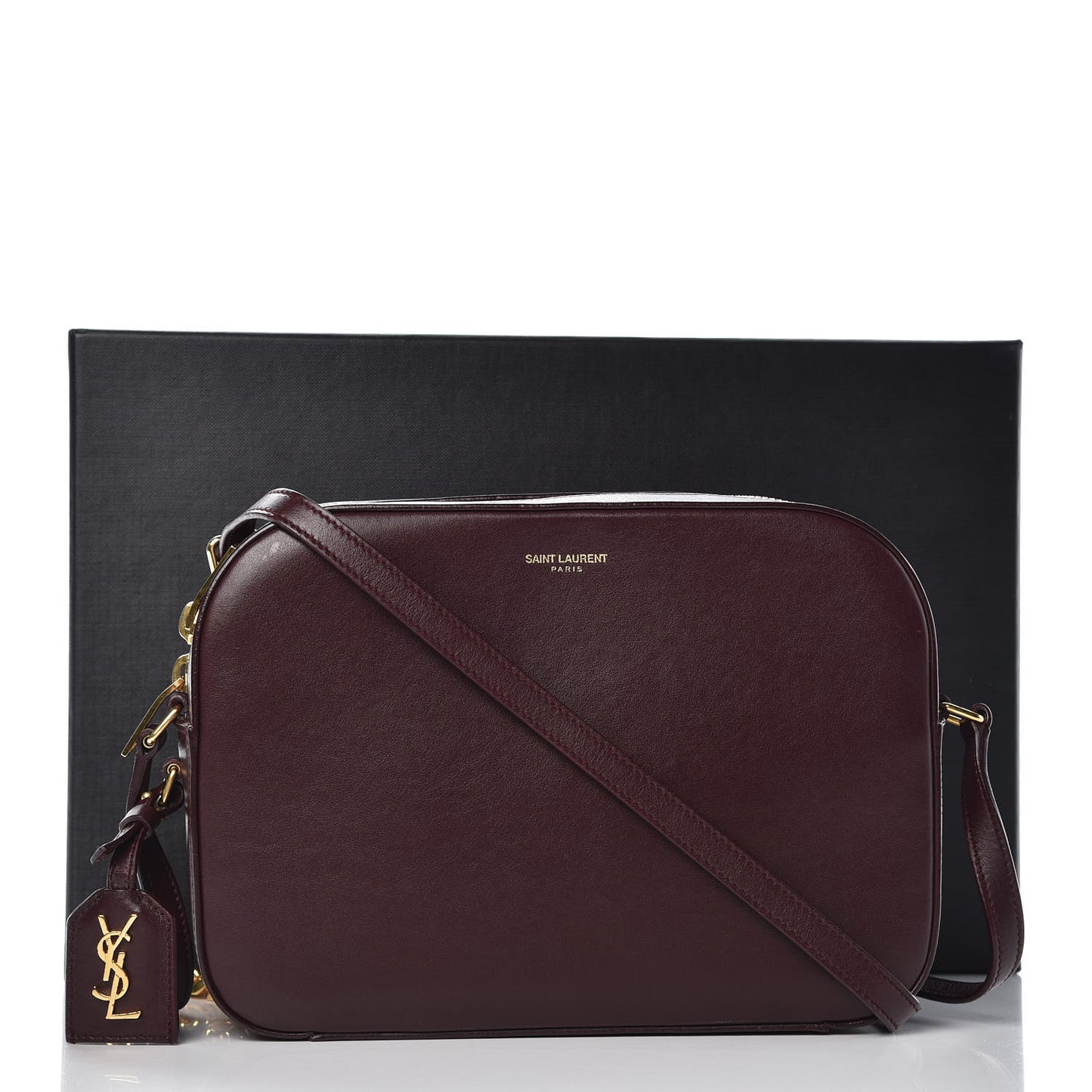 Calfskin Medium Classic Monogram Camera Bag Bordeaux