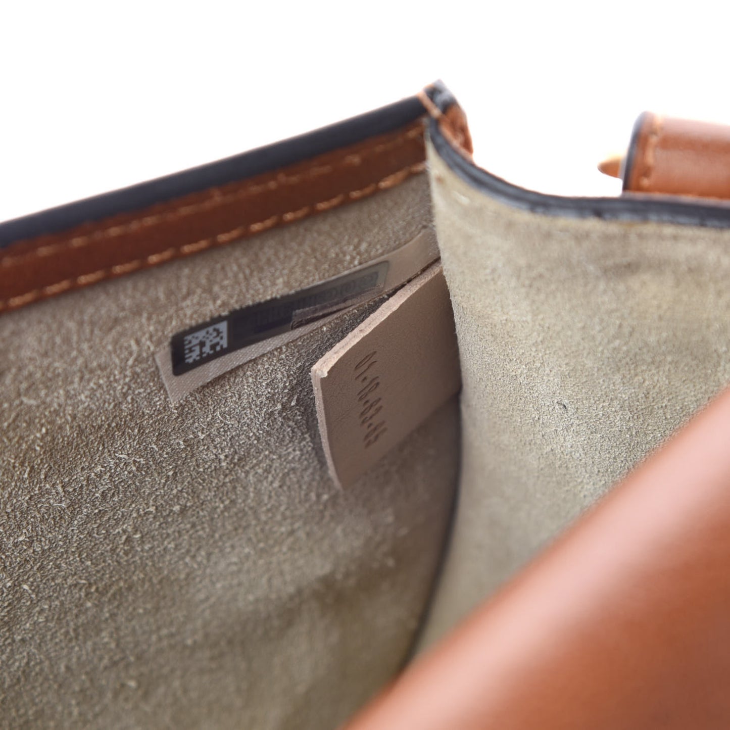 Calfskin Suede Medium Nile Bracelet Bag Caramel