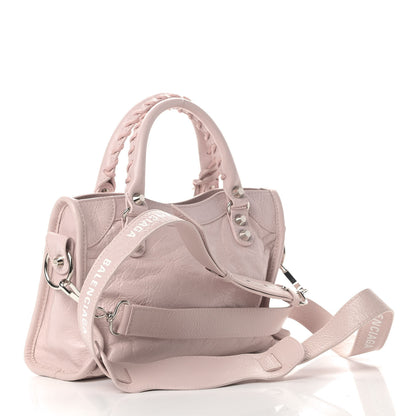 Balenciaga Agneau Classic Silver Hardware Mini City Logo Strap Light Rose White 2 of 4