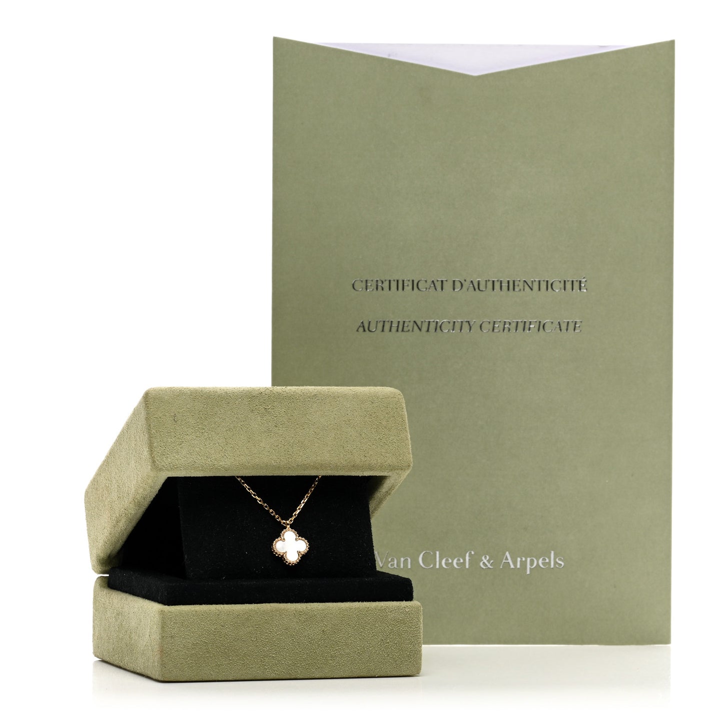 18K Yellow Gold Mother of Pearl Sweet Alhambra Pendant Necklace