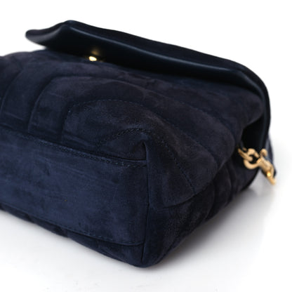 Saint Laurent Suede Y Quilted Monogram Toy Loulou Crossbody Bag Navy 9 of 9