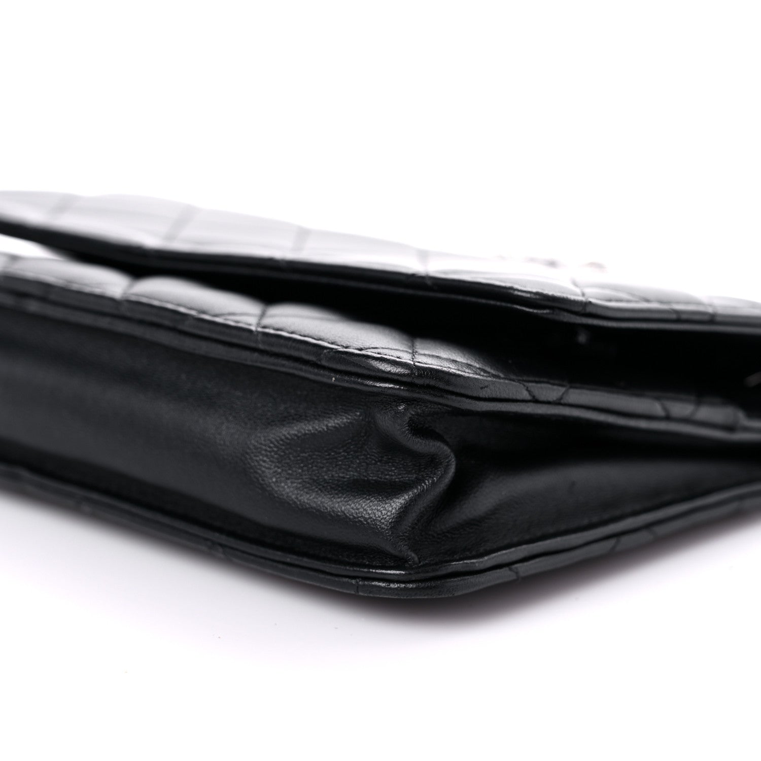 Chanel Lambskin Quilted Wallet On Chain WOC Black 10 of 14