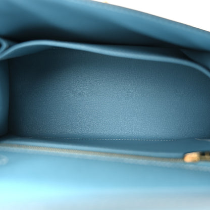 Hermes Epsom Kelly Sellier 25 New Blue Jean 4 of 10