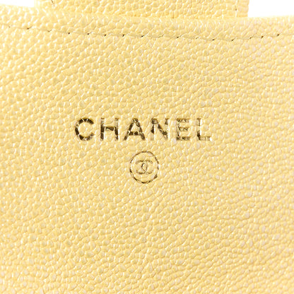Chanel Iridescent Caviar Quilted Flap Card Holder Yellow 7 of 9