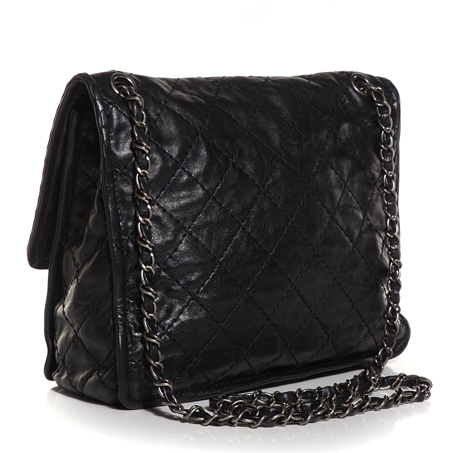 Chanel Aged Crumpled Calfskin Small Vintage Flap Black 3 of 9