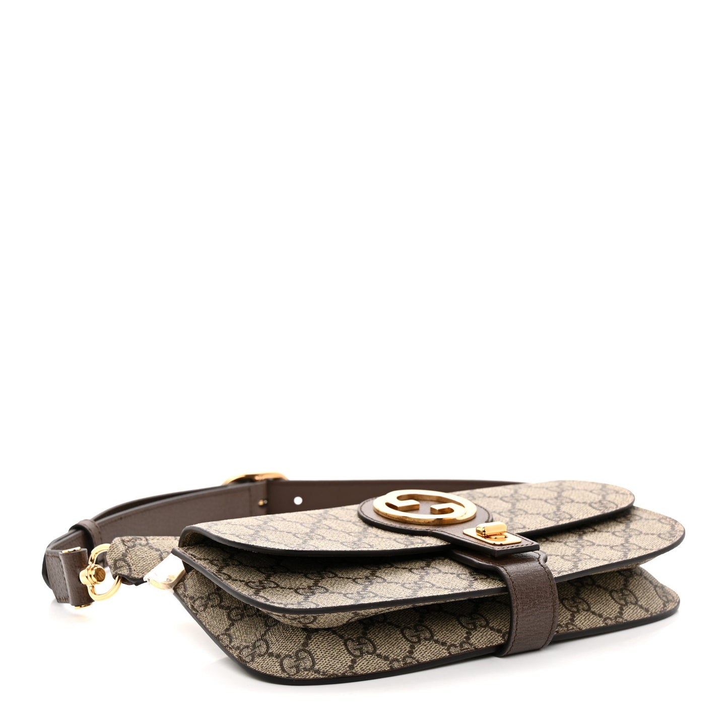 GG Supreme Monogram Textured Dollar Calfskin Blondie Belt Bag  Beige Ebony New Acero