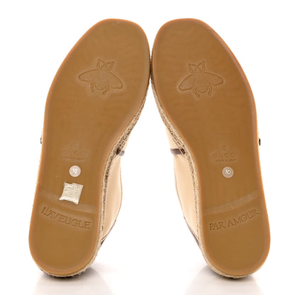 Gucci Canvas Miro Soft Calfskin Logo Mens Espadrilles 10 Greggio Cuir 5 of 10