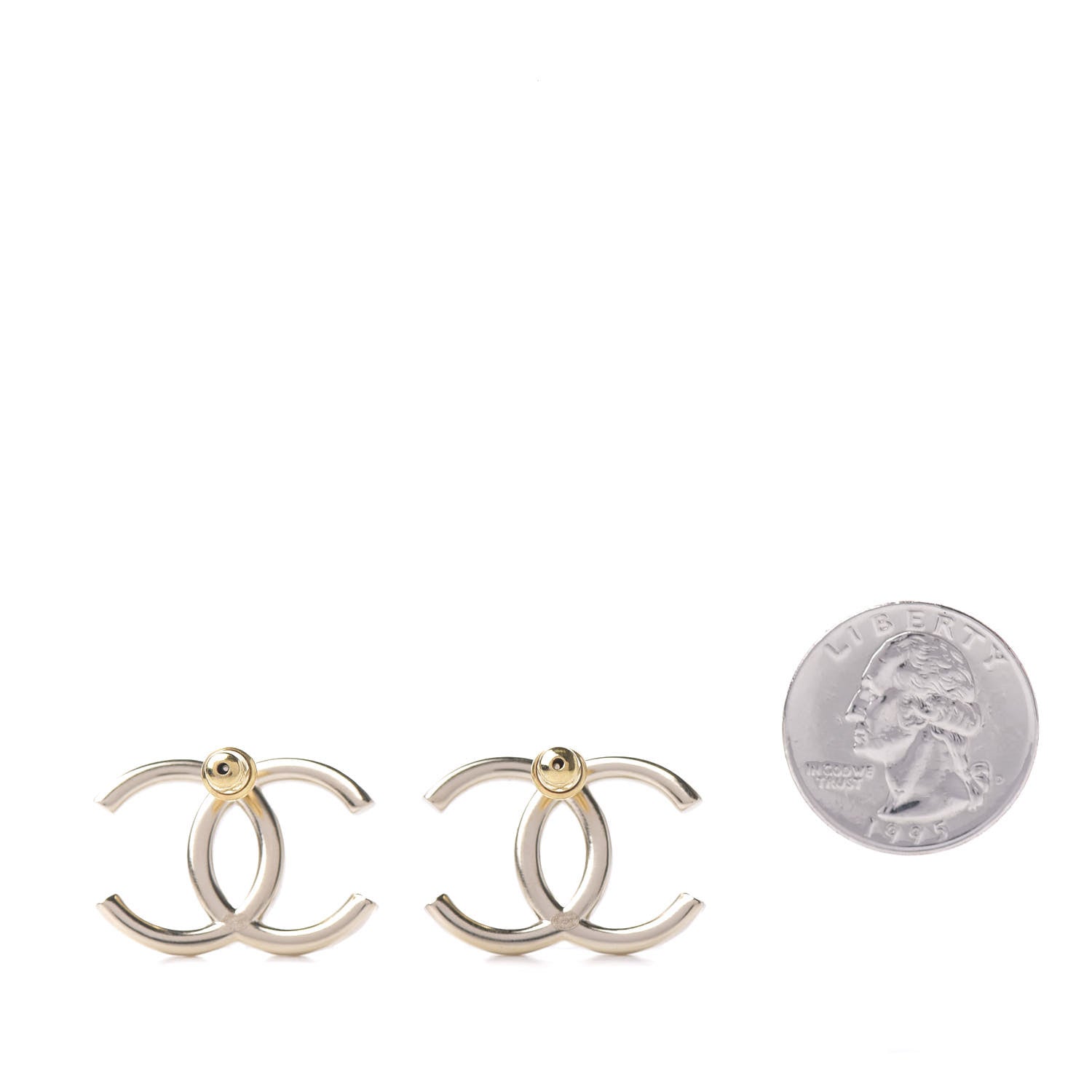 Chanel Baguette Crystal High Society CC Earrings Gold 2 of 5