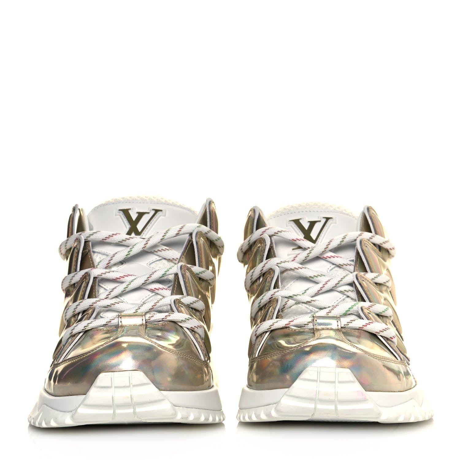Louis Vuitton Metallic Calfskin Holographic Mens Zigzag Sneakers 8 Multicolor 2 of 6