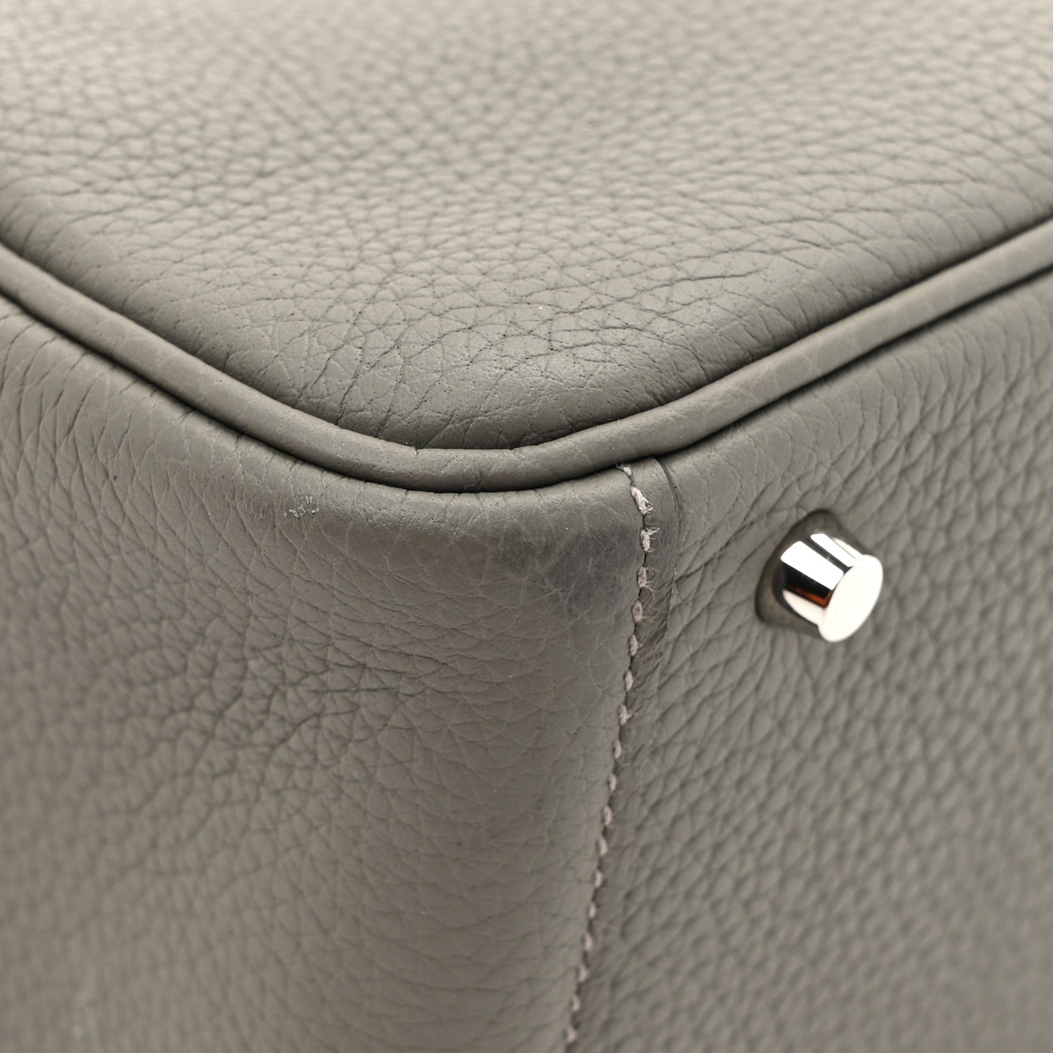 Hermes Taurillon Clemence Mini Lindy 20 Gris Meyer 1745378