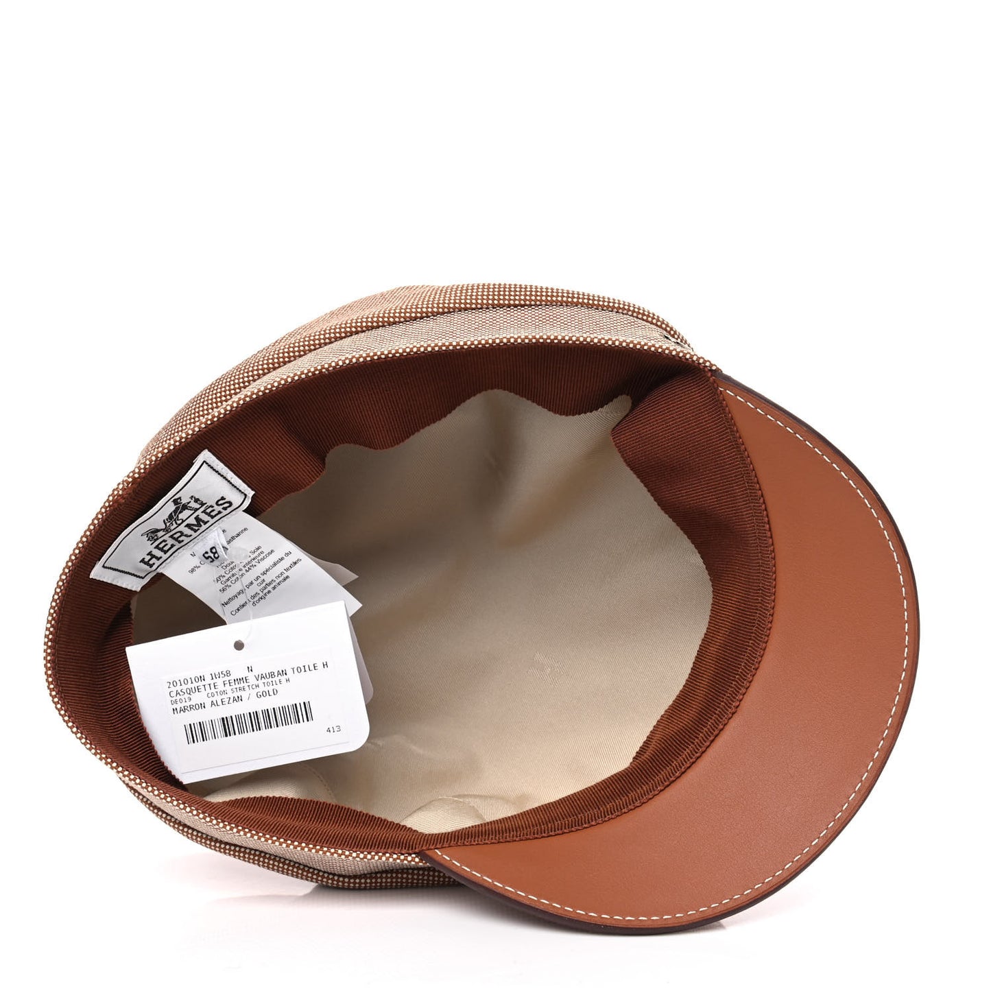 Cotton Silk Swift Clou de Selle Vauban Cap 58 Marron Alezan Gold
