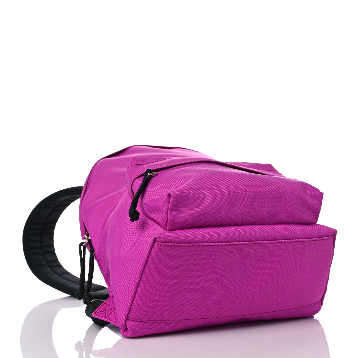 Balenciaga Sport Nylon Logo Embroidered S Wheel Backpack Fuchsia Black 4 of 8