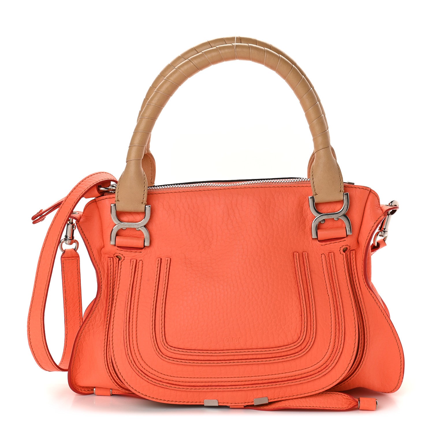 Chloe Calfskin Medium Marcie Satchel Orange Fizz 1 of 11