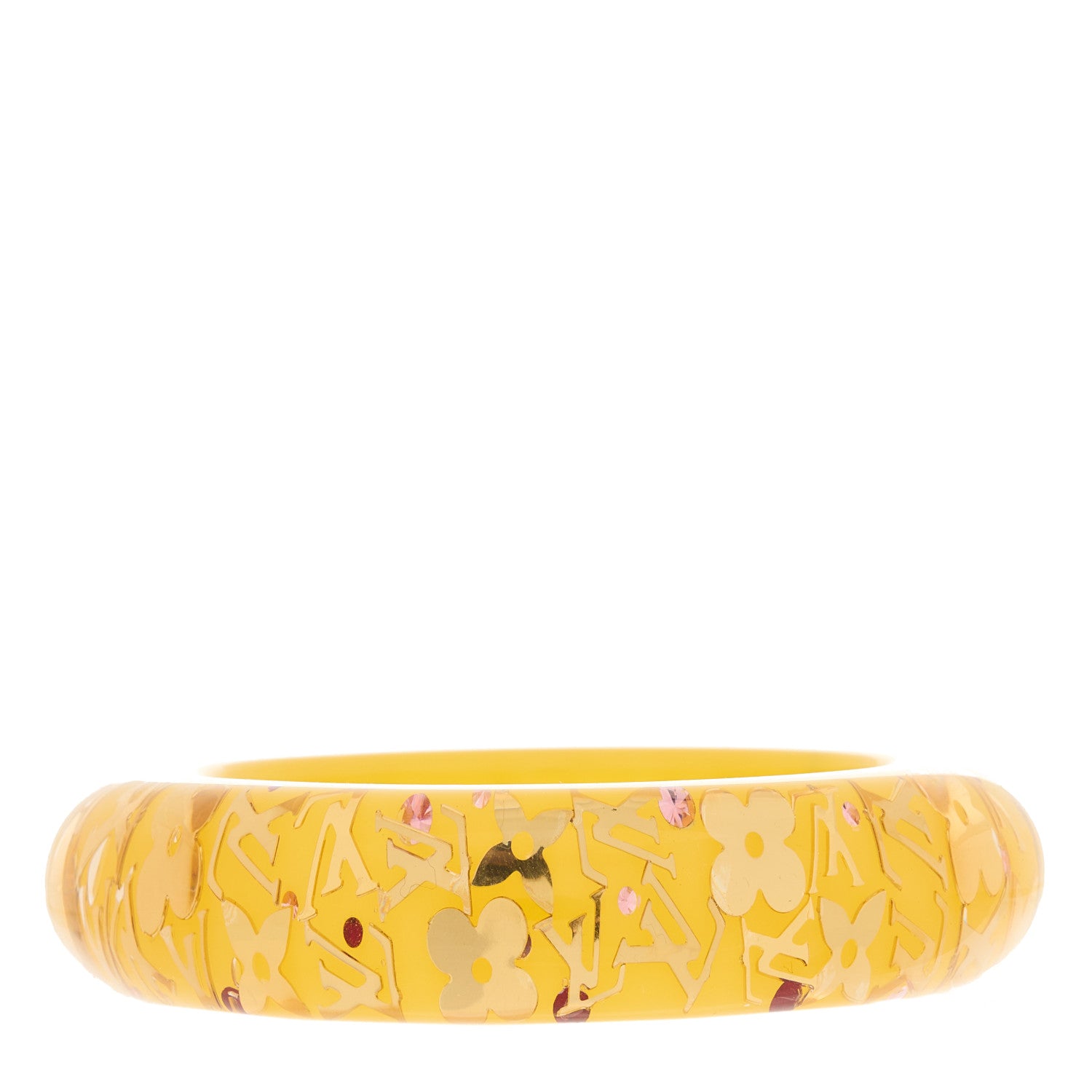 Louis Vuitton Resin Swarovski Medium Inclusion Bracelet GM Yellow 3 of 3
