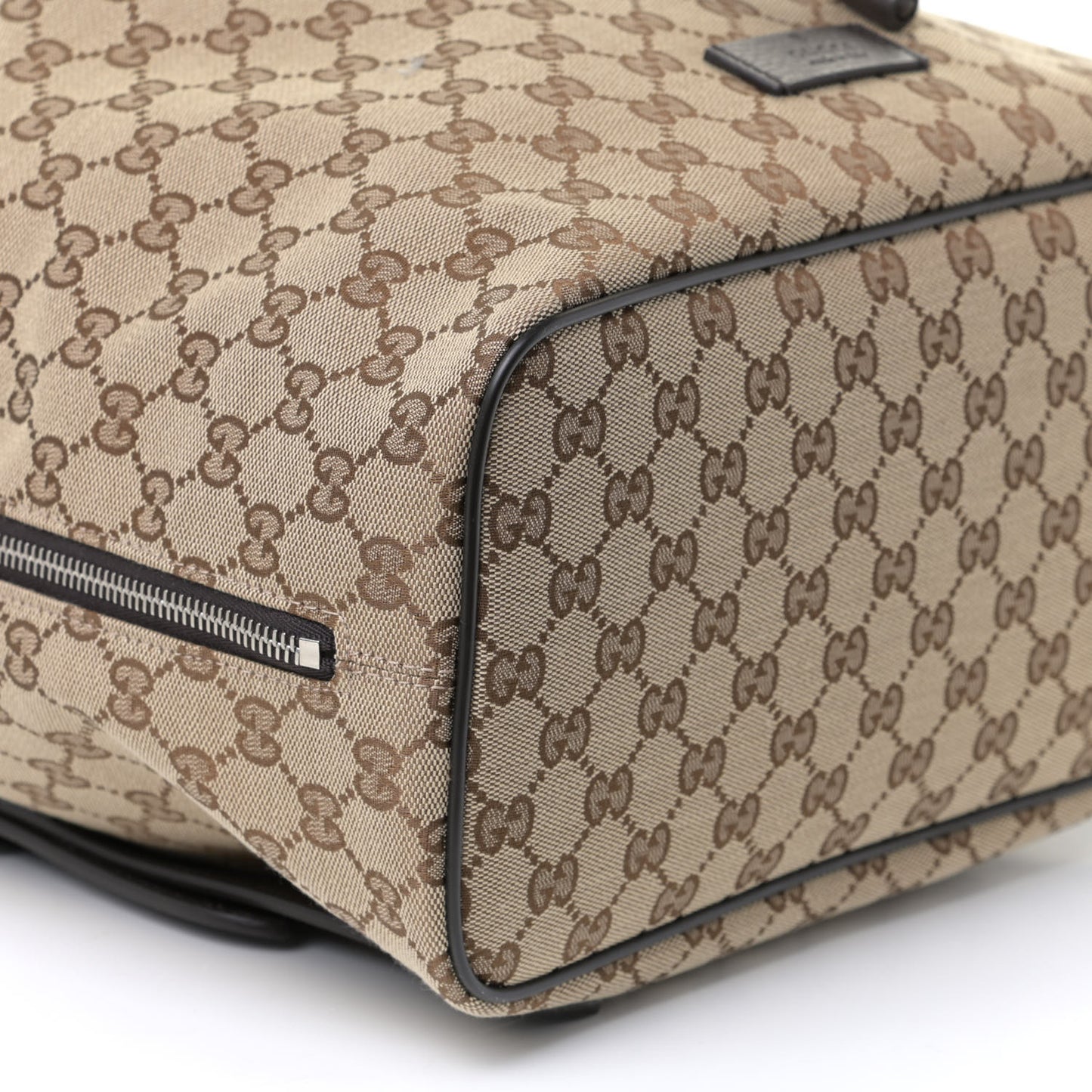 Monogram Dollar Calfskin O Drawstring Backpack Beige Ebony Testa di Moro Dark Chocolate
