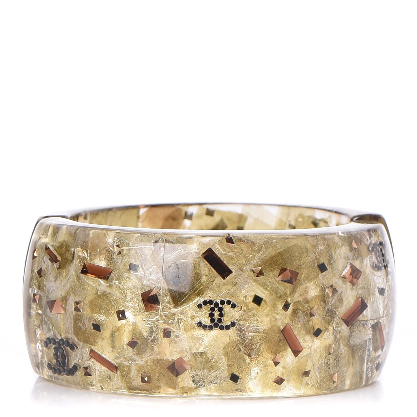 Resin CC Confetti Cuff Transparent Gold