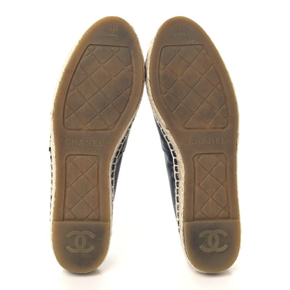 Chanel Lambskin CC Espadrilles 38 Navy Fuchsia Black 6 of 10