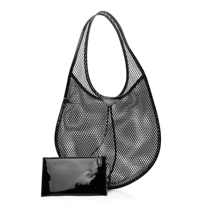 Alaia Fishnet Patent Calfskin Medium One Piece Bag Black 2 of 10