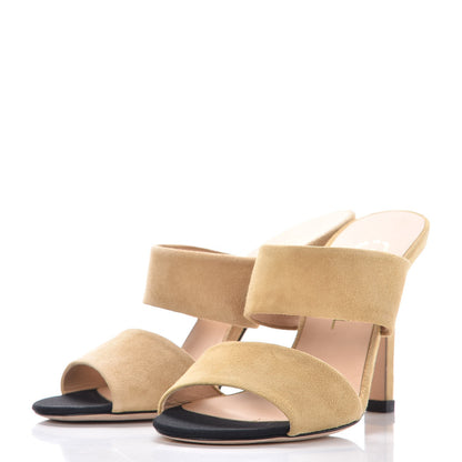 Chanel Suede Pearl Sandals 35 Beige 3 of 9