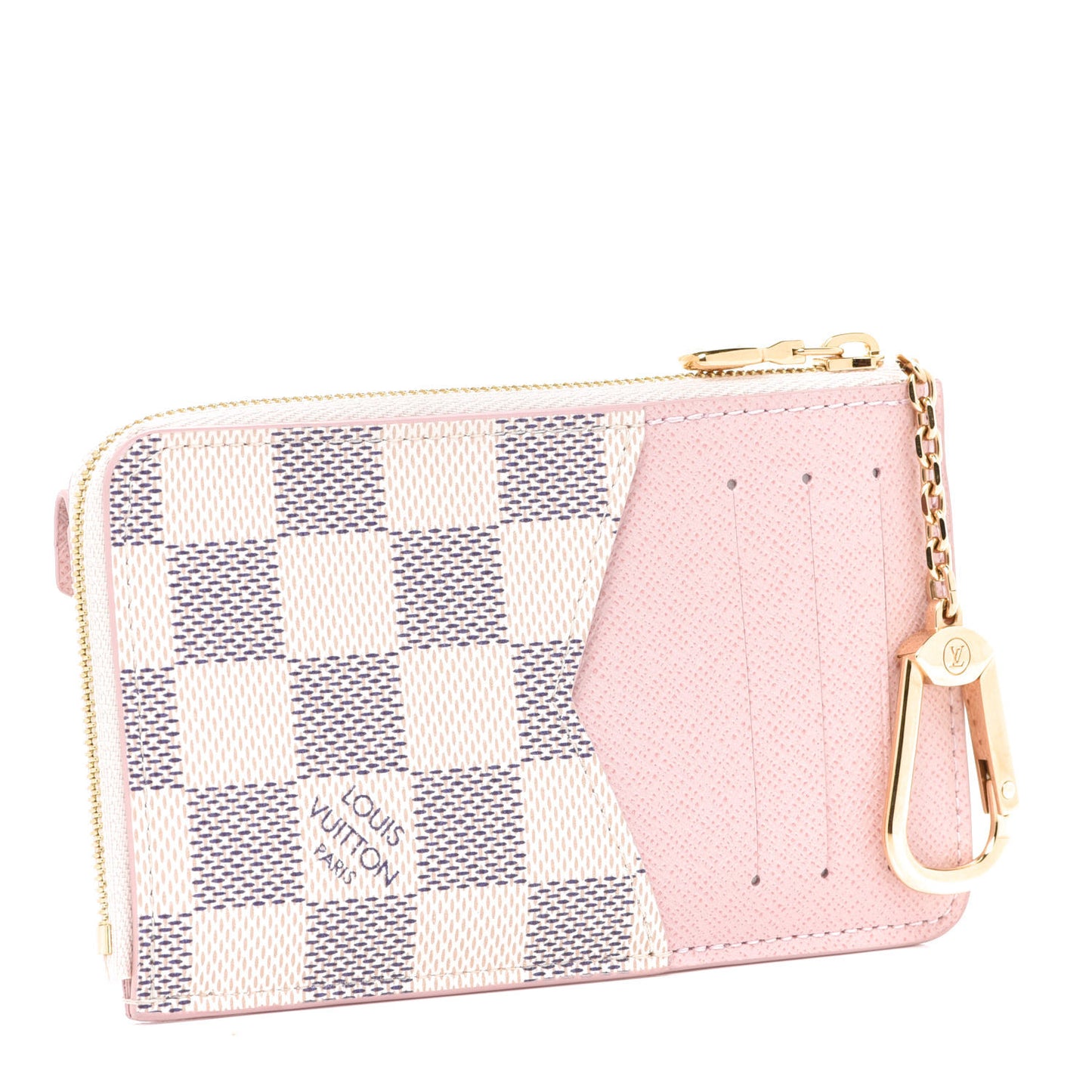 Damier Azur Recto Verso Card Holder Rose Ballerine