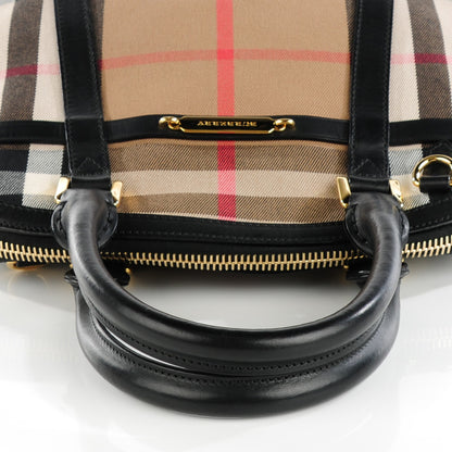 Burberry Bridle Calfskin House Check Small Orchard Bowling Bag Black 4 of 9