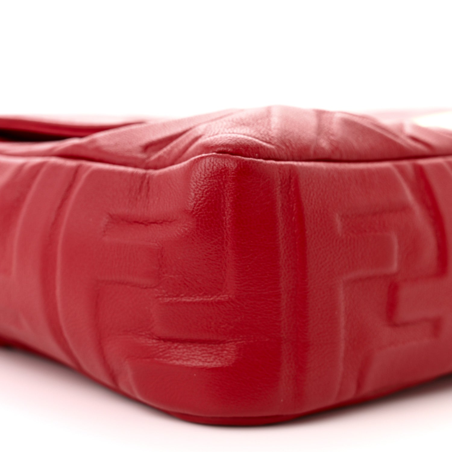 Fendi Nappa FF 1974 Embossed Baguette Fragola 9 of 10