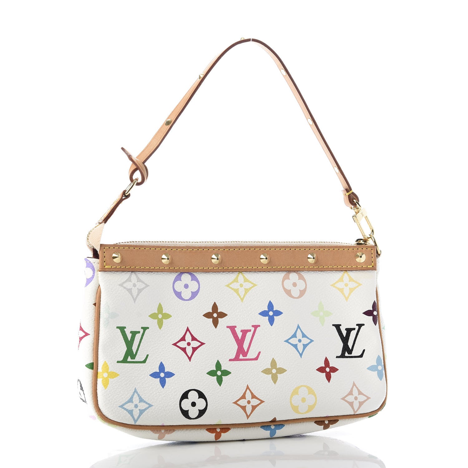 Louis Vuitton Monogram Multicolor Pochette Accessories White 3 of 10