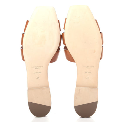 Saint Laurent Calfskin Tribute 05 Slide Sandals 40 Ambra 6 of 11