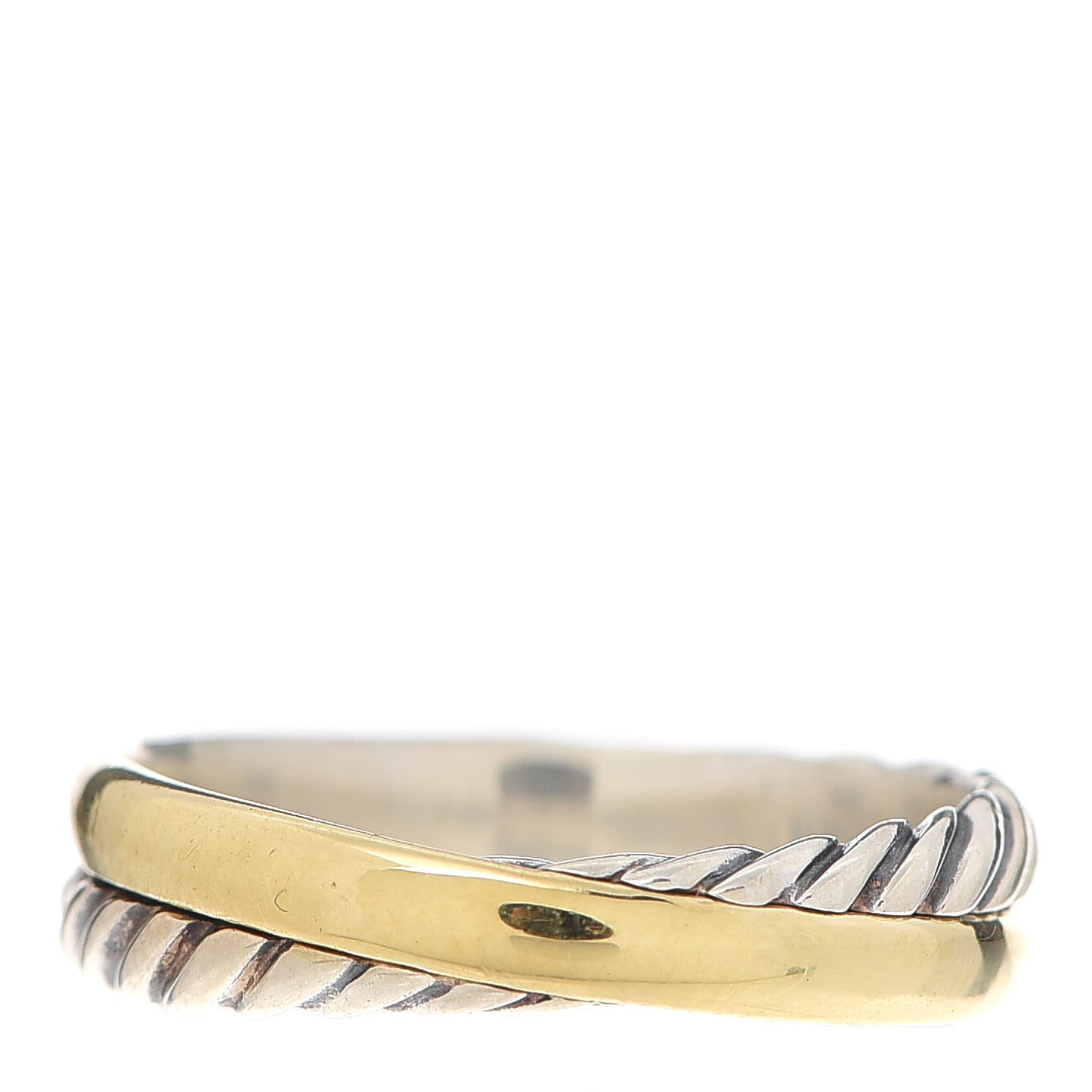 Sterling Silver 18K Yellow Gold Narrow Crossover Ring 57 8
