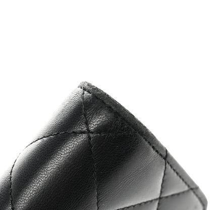 Chanel Lambskin Quilted Large Flap Gusset Wallet Black 17 of 19