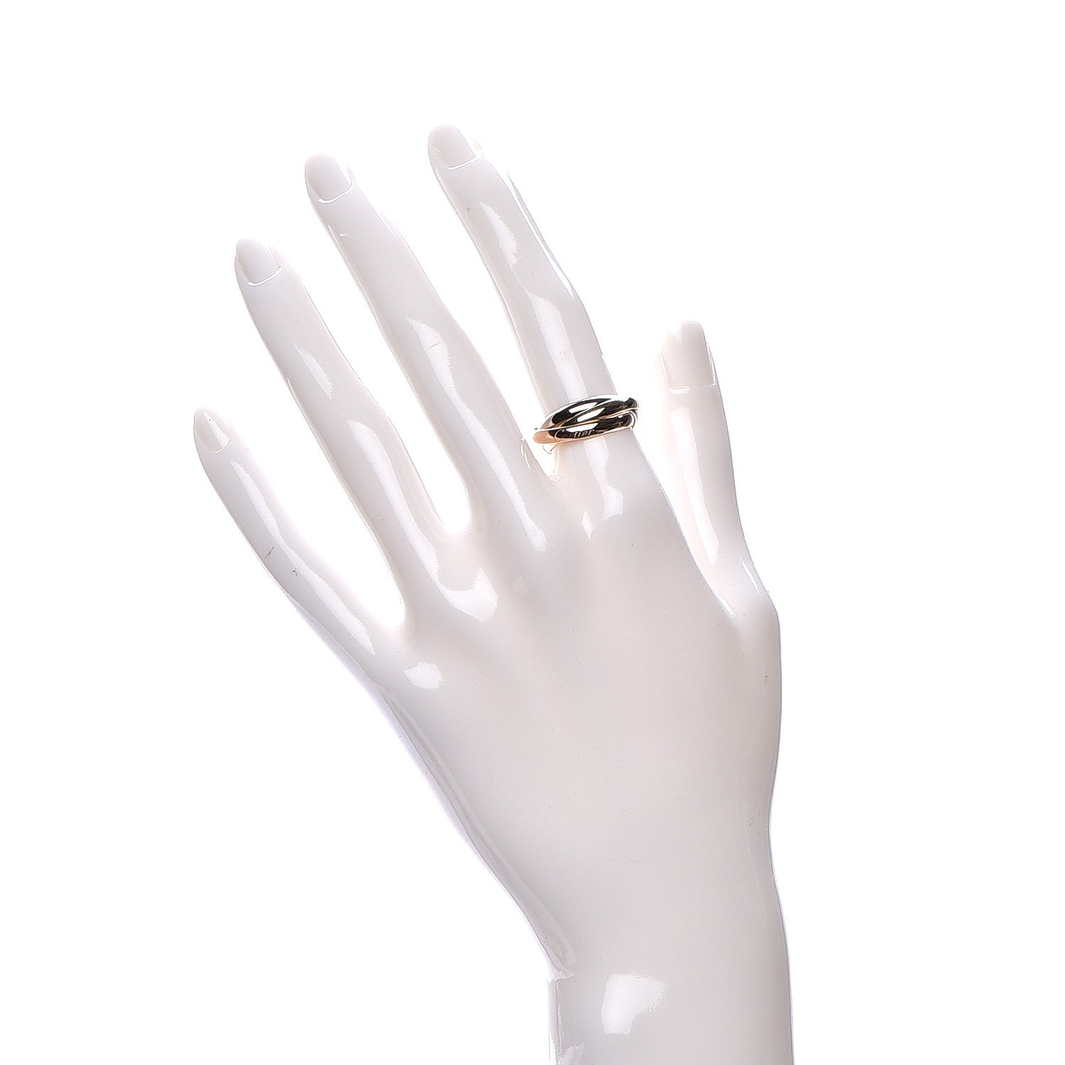 Cartier 18K Pink Yellow White Gold Small Trinity Ring 52 6 2 of 7