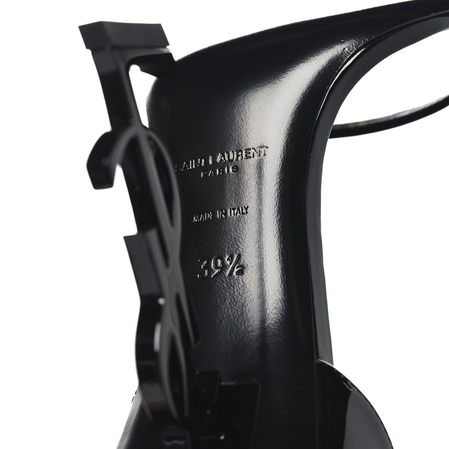 Patent Calfskin Opyum 110 Sandals 39.5 Black