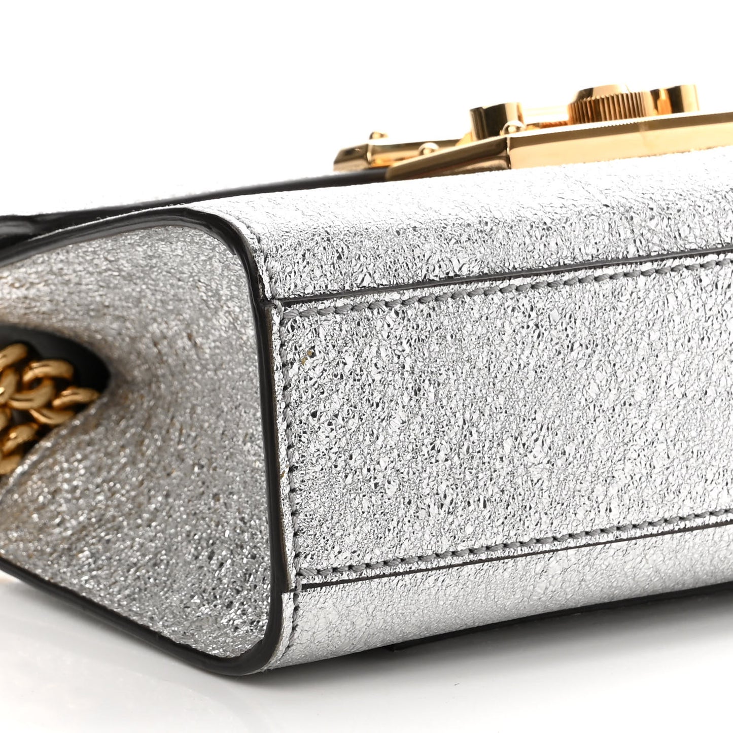 Galassia Small Padlock Shoulder Bag Argento