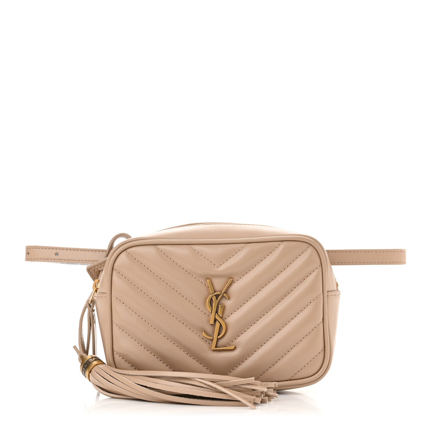 Saint Laurent Calfskin Matelasse Monogram Lou Belt Bag Dark Beige 1 of 11